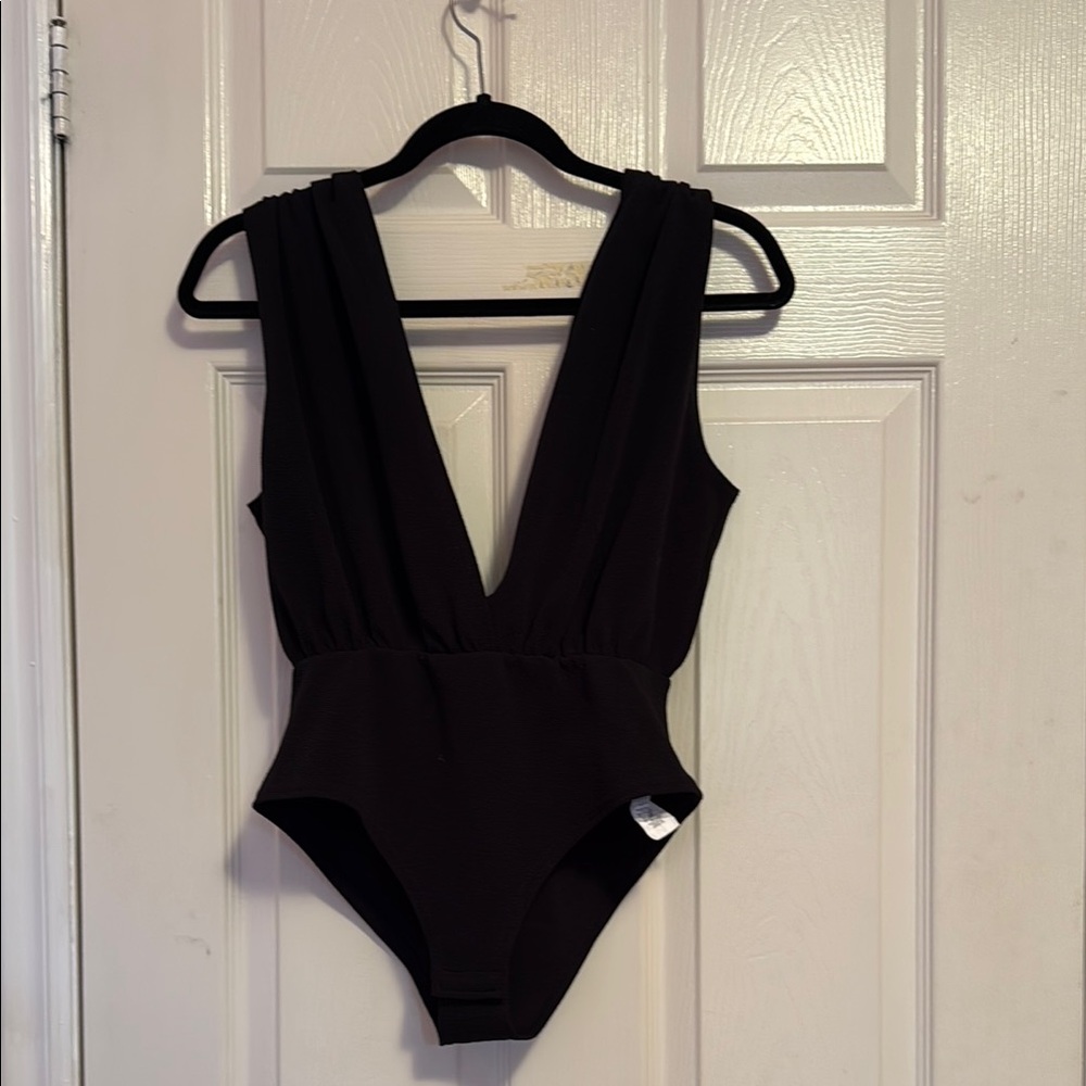 Boohoo Night Black V-Neck Bodysuit